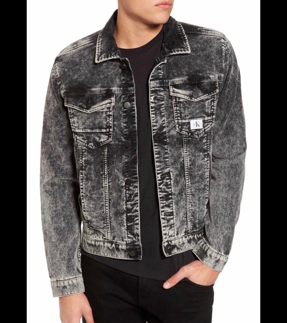 Calvin Klein snow washed corduroy trucker jacket sz M